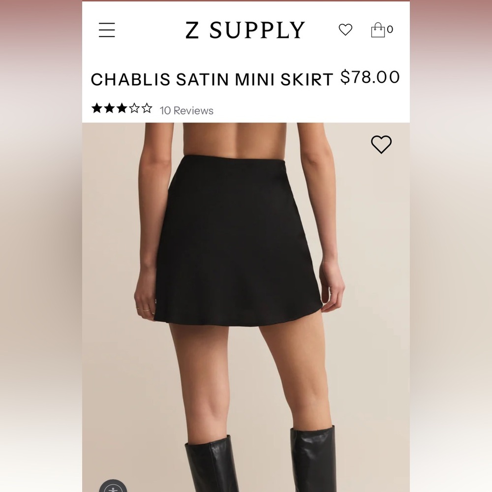 Z Supply Black Mini Skirt